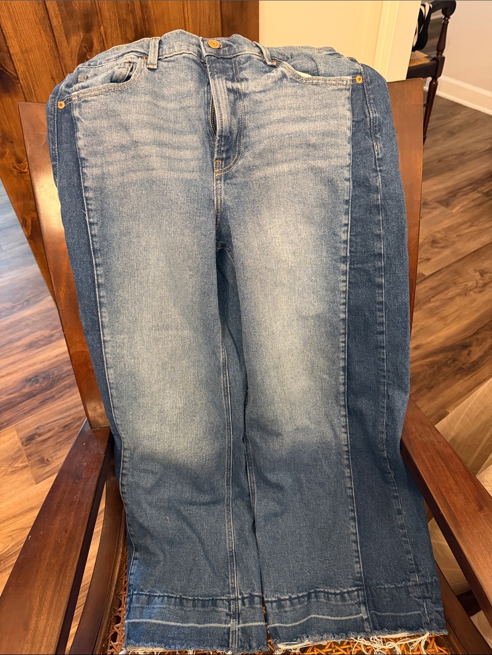 GAP Two-Tone Blue Wide Leg Flare Jeans “high rise stride”